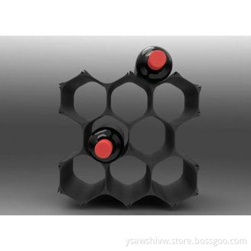 Black Beverage Metal Display Stands With 10 Bottle , Alumin